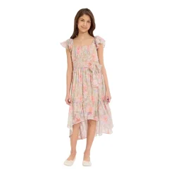Bonnie Jean Big Kid Girls Short Sleeve Flutter A-Line Dress