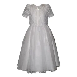 Bonnie Jean Little & Big Kid Girls Short Sleeve Lace Satin Fit + Flare Dress
