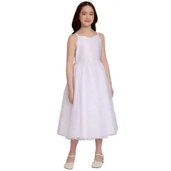 Bonnie Jean Little & Big Kid Girls Short Sleeve Lace Satin Fit + Flare Dress