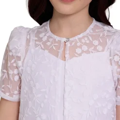 Bonnie Jean Little & Big Kid Girls Short Sleeve Lace Satin Fit + Flare Dress