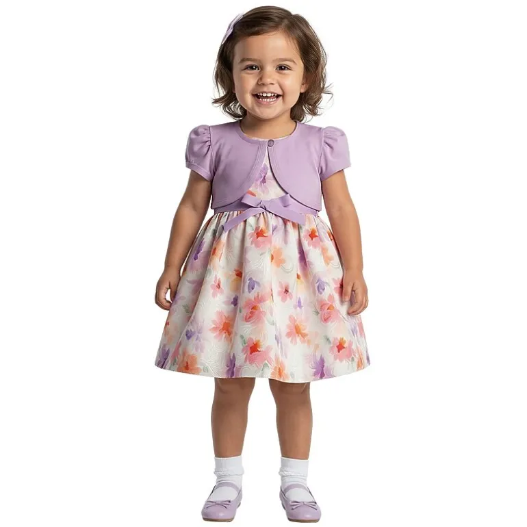 Bonnie Jean Toddler Girls Puffed Floral 2-pc. Dress Set