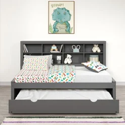 Bookcase Twin Daybed with Twin Trundle