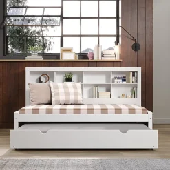 Bookcase Twin Daybed with Twin Trundle