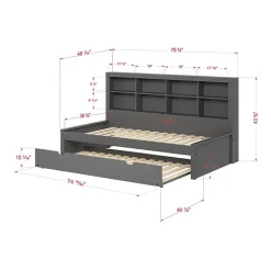 Bookcase Twin Daybed with Twin Trundle