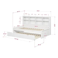 Bookcase Twin Daybed with Twin Trundle