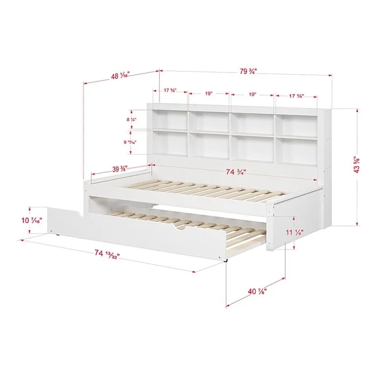 Bookcase Twin Daybed with Twin Trundle