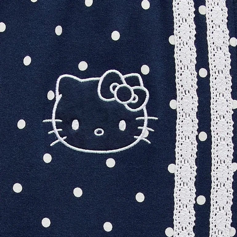 Bottom Womens Juniors Wide Leg Mid Rise Hello Kitty Fleece Sweatpant