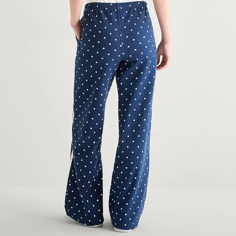 Bottom Womens Juniors Wide Leg Mid Rise Hello Kitty Fleece Sweatpant