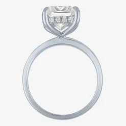 Bridal Addiction (E-F / Vs1-Vs2) Womens 4 1/7 Ct. T.W. Lab Grown White Diamond 14K Gold Rectangular Solitaire Engagement Ring