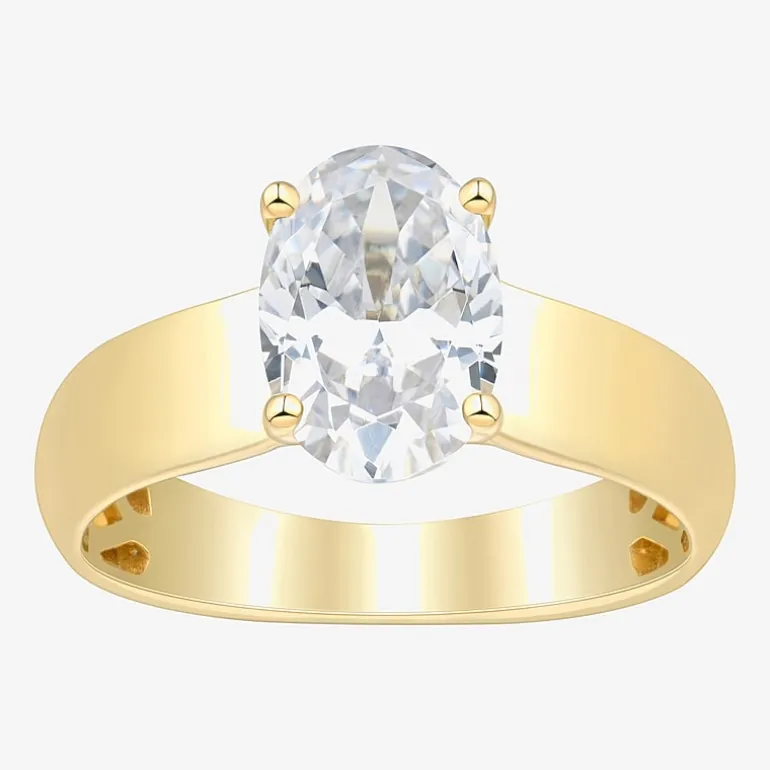 Bridal Addiction (H-I / Si1-Si2) Womens 2 CT. T.W. Lab Grown White Diamond 14K Gold Oval Solitaire Engagement Ring