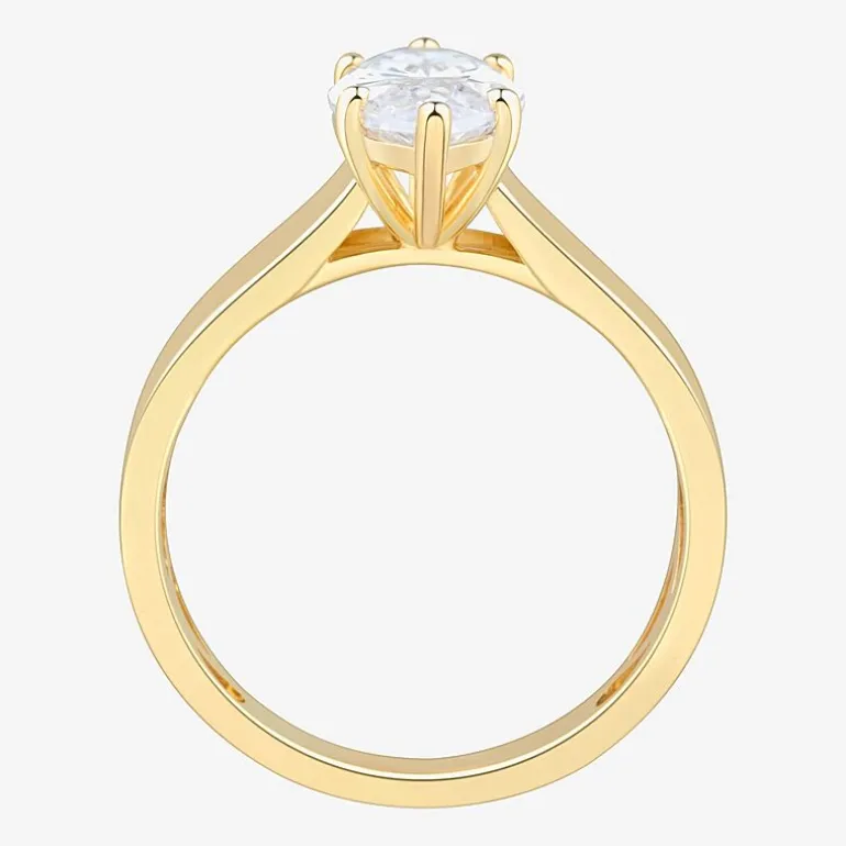 Bridal Addiction Womens 2 CT. T.W. Lab Grown White Diamond 14K Gold Marquise Solitaire Engagement Ring