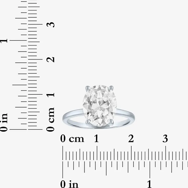 Bridal Addiction Womens 4 1/7 Ct. T.W. Lab Grown White Diamond 14K Gold Oval Solitaire Engagement Ring