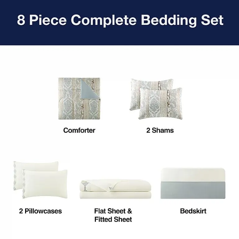 Broadhaven Arleigh 8-pc. Reversible Complete Bedding Set with Sheets