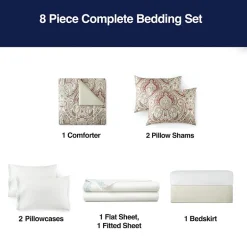 Broadhaven Constance 8-pc. Reversible Complete Bedding Set with Sheets