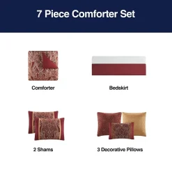 Broadhaven Lancaster Chenille 7-pc. Midweight Embellished Comforter Set