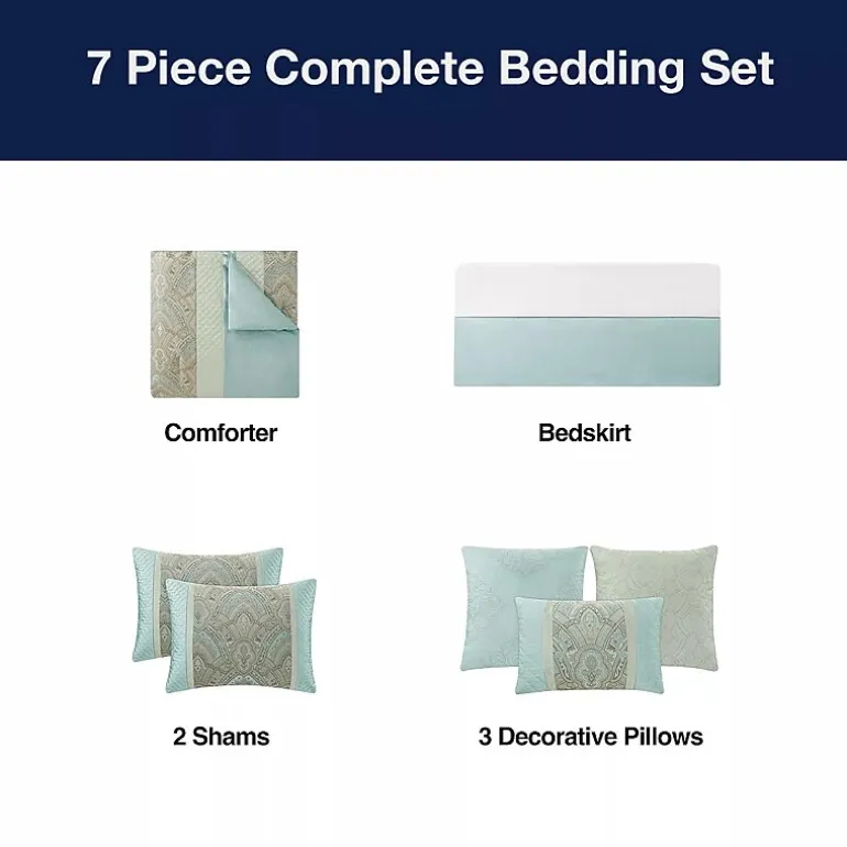 Broadhaven Sterling 7-pc. Embellished Embroidered Comforter Set