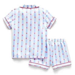 Btween Little & Big Kid Girls Satin Short Sleeve 2-pc. Pajama Set