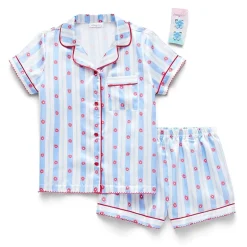 Btween Little & Big Kid Girls Satin Short Sleeve 2-pc. Pajama Set
