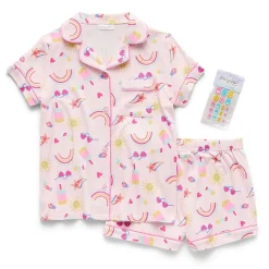 Btween Little & Big Kid Girls Short Sleeve 2-pc. Pajama Set