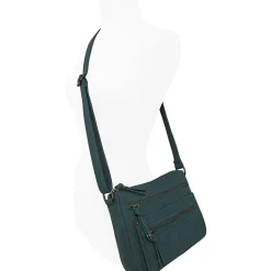 Bueno of California Elephant Washed Double Zip Crossbody Bag