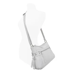 Bueno of California Pebble Washed Zip Front Crossbody Bag