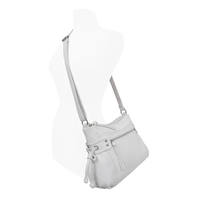 Bueno of California Pebble Washed Zip Front Crossbody Bag