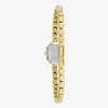 Bulova Box Set Bul Crystal Womens Gold Tone Stainless Steel 2-pc. Watch Boxed Set 98x143