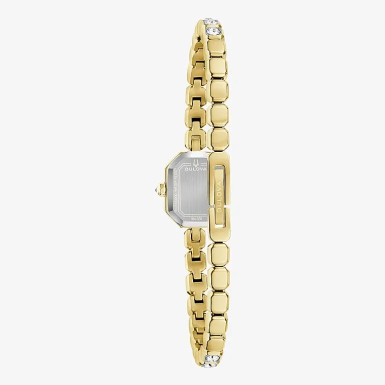 Bulova Box Set Bul Crystal Womens Gold Tone Stainless Steel 2-pc. Watch Boxed Set 98x143