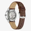 Bulova Classic Bul Mens Automatic Brown Leather Strap Watch 96a334