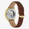 Bulova Classic Bul Mens Automatic Brown Stainless Steel Strap Watch 97b244