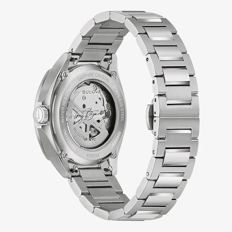 Bulova Classic Bul Mens Automatic Silver Tone Stainless Steel Bracelet Watch 96b484