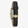 Bulova Classic Sutton Womens Diamond Accent Black Leather Strap Watch 97p166