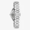Bulova Classic Sutton Womens Diamond Accent Silver Tone Stainless Steel Bracelet Watch 96r253