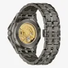 Bulova Crystal Mens Automatic Crystal Accent Gray Stainless Steel Bracelet Watch 98a293