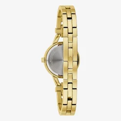 Bulova Crystal Womens Crystal Accent Gold Tone Stainless Steel Bracelet Watch 98l325