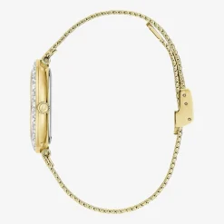 Bulova Crystal Womens Crystal Accent Gold Tone Stainless Steel Strap Watch 98l321