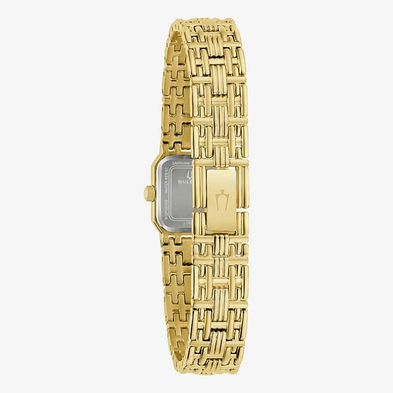 Bulova Goddess Of Time Womens Gold Tone Stainless Steel Bracelet Watch 97p184