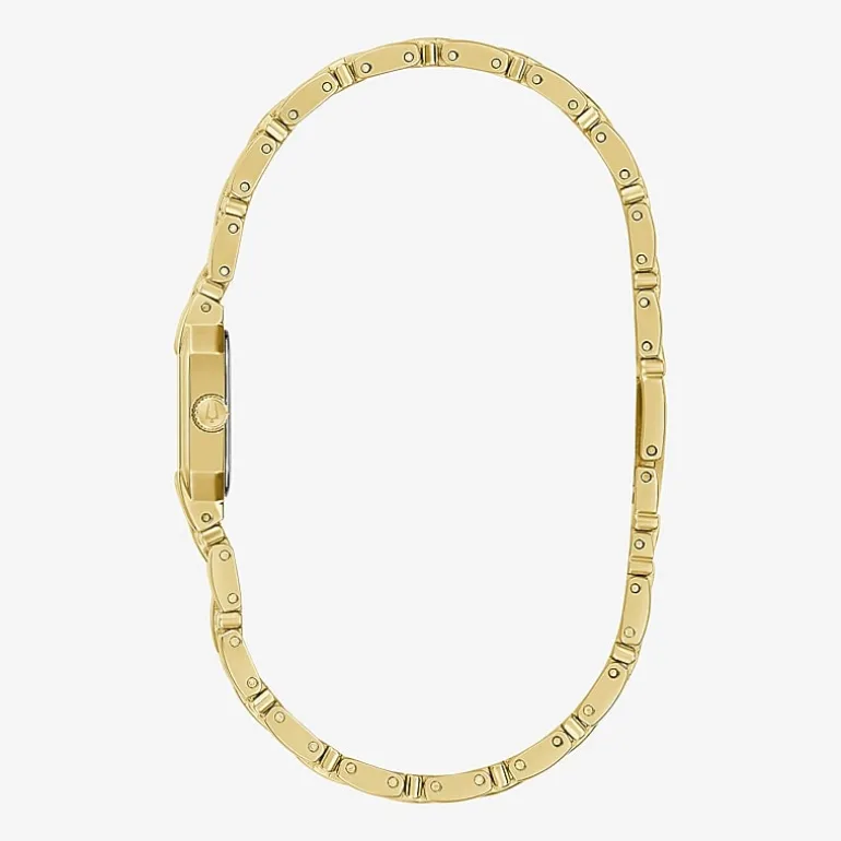 Bulova Goddess Of Time Womens Gold Tone Stainless Steel Bracelet Watch 97p184