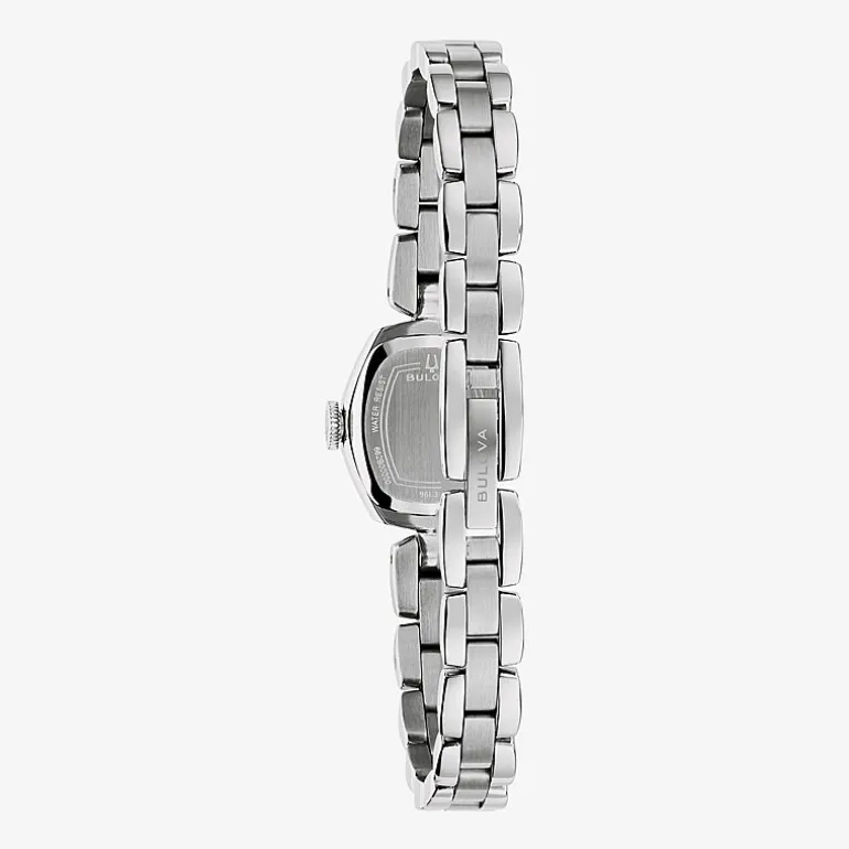 Bulova Goddess Of Time Womens Silver Tone Stainless Steel Bracelet Watch 96l361