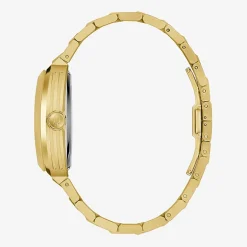 Bulova Maquina Mens Automatic Gold Tone Stainless Steel Bracelet Watch 97a207