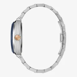 Bulova Maquina Mens Automatic Silver Tone Stainless Steel Bracelet Watch 98a319