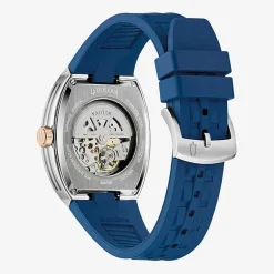 Bulova Maquina Mens Automatic Blue Strap Watch 98a318