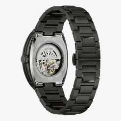 Bulova Maquina Mens Automatic Black Stainless Steel Bracelet Watch 98a320