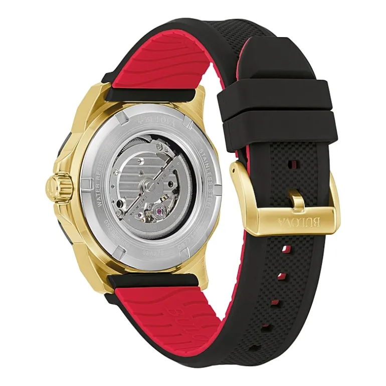 Bulova Marine Star Mens Automatic Black Strap Watch 98a272
