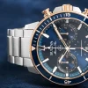 Bulova Marine Star Mens Silver Tone Stainless Steel Bracelet Watch 98b301