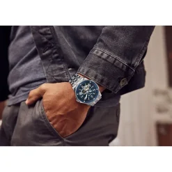 Bulova Marine Star Series A Mens Automatic Chronograph Silver Tone Stainless Steel Bracelet Watch 98a302