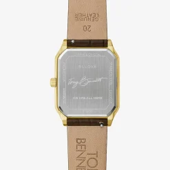 Bulova Mens Brown Leather Strap Watch 97b235