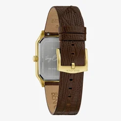 Bulova Mens Brown Leather Strap Watch 97b235
