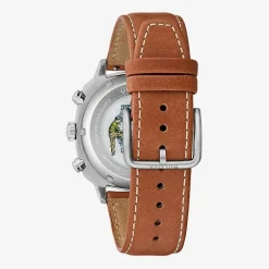 Bulova Mens Chronograph Brown Leather Strap Watch 96b482