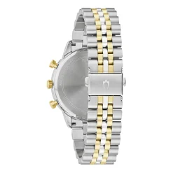 Bulova Mens Chronograph Two Tone Stainless Steel Bracelet Watch 98a274